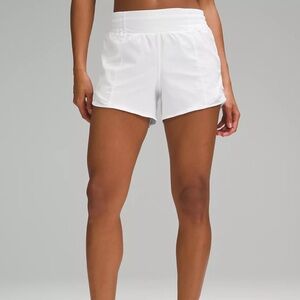 Lululemon White Hotty Hot Short Long (4”)